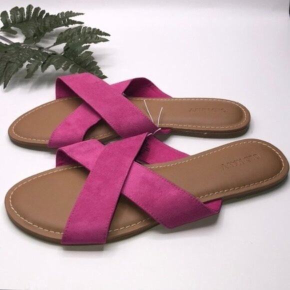 Old Navy Bright Pink Cross Strap Slide size 7 - Picture 7 of 15